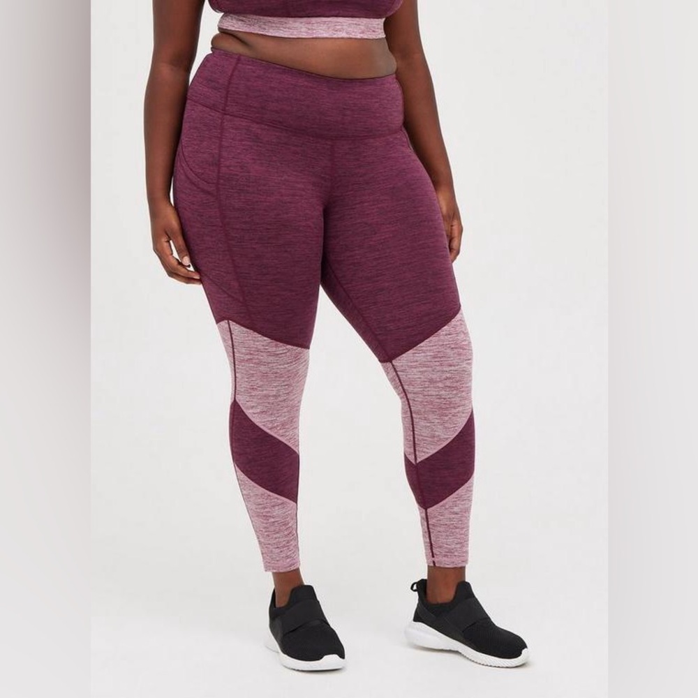 Torrid Super Soft Performance Jersey Full Length Seam Detail Active Legging